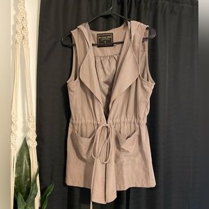 Active USA vest with hood. Tan color. Size small.